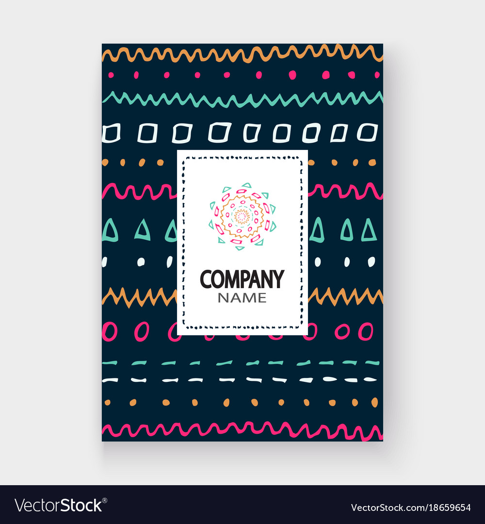 Abstract pattern with color hand drawn strokes