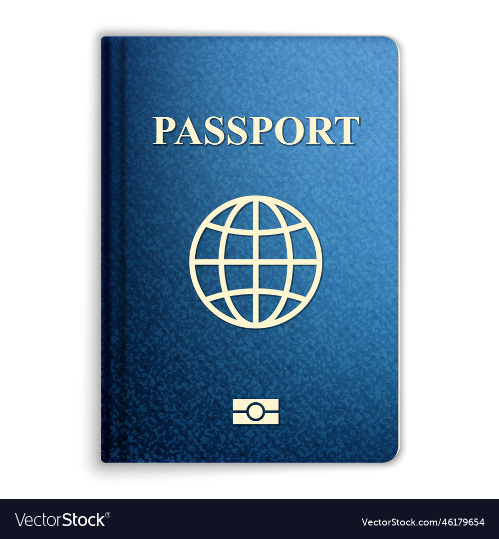 Blue passport identity card citizenship document Vector Image