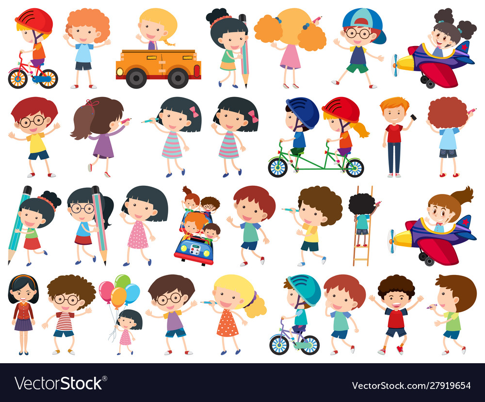 Children Playing - Diverse Kids Set