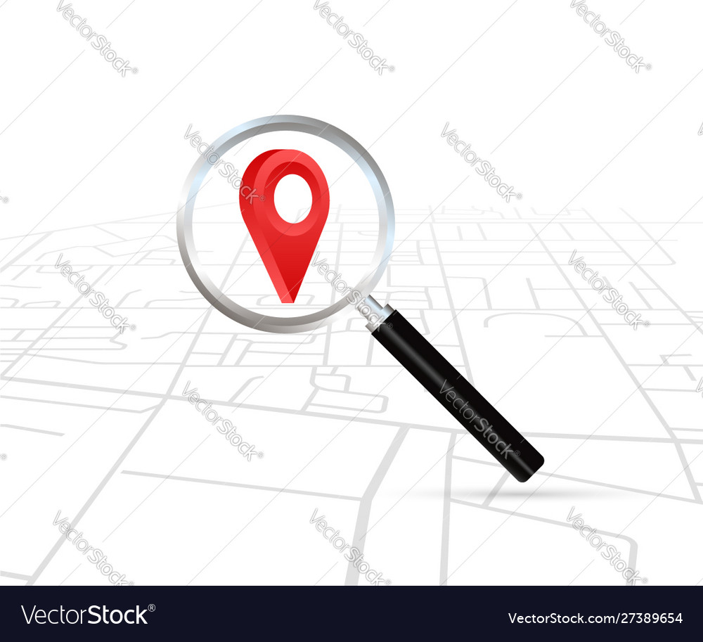 City geo map and zoom lens color bright