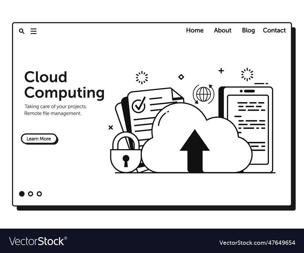 Cloud computing data storage services web banner vector image Cloud computing data storage services web banner