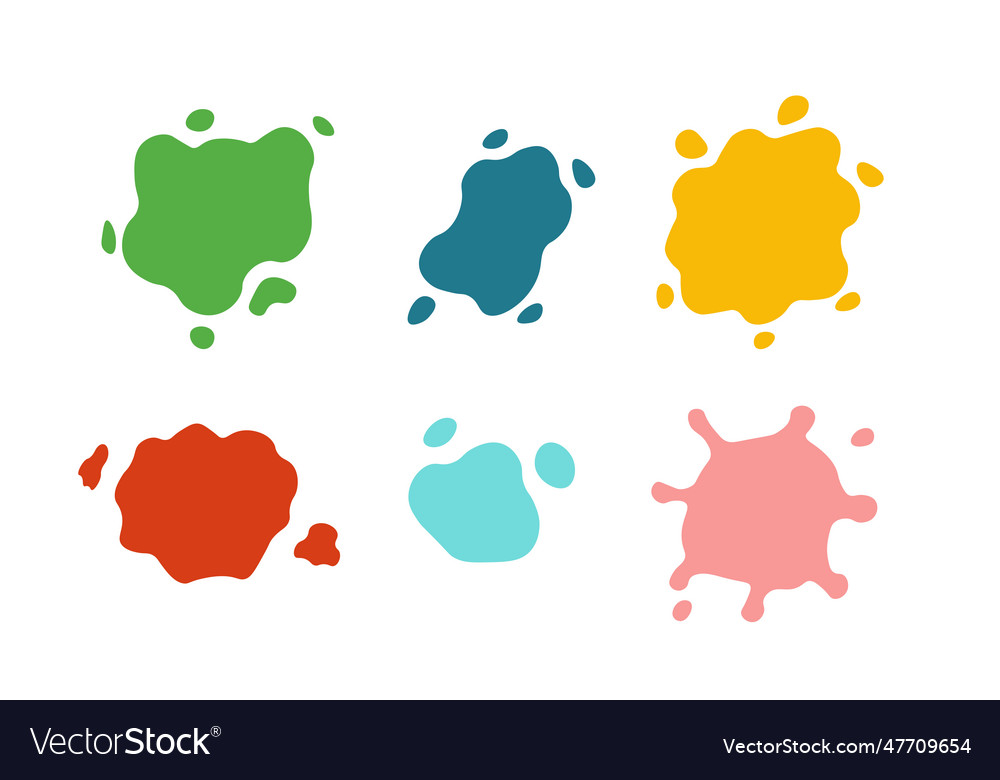 Color splashes set with different shades