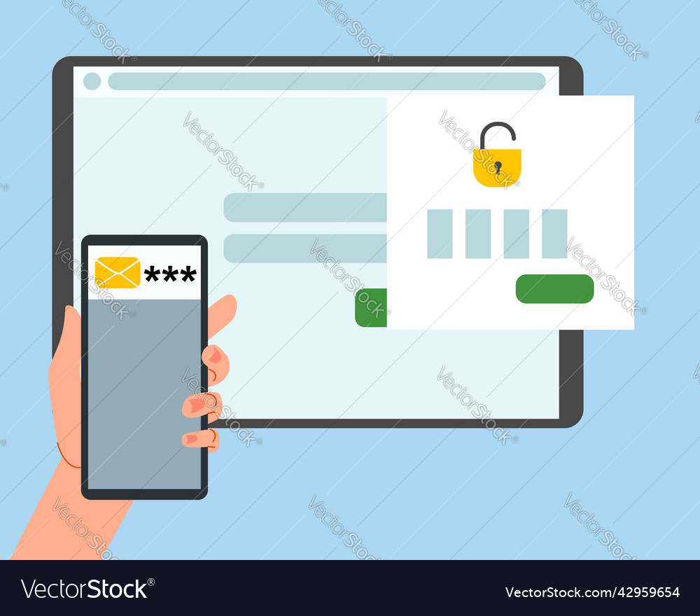 Concept of two-factor authentication security