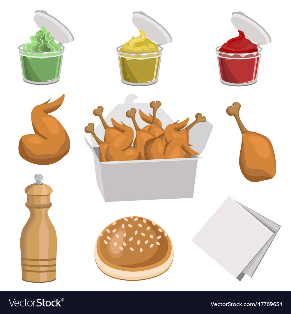 Fast food set Vector Image Fast food set