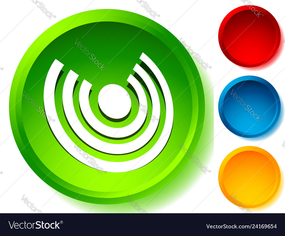 Icon with concentric circles for emitting rays vector image Icon with concentric circles for emitting rays