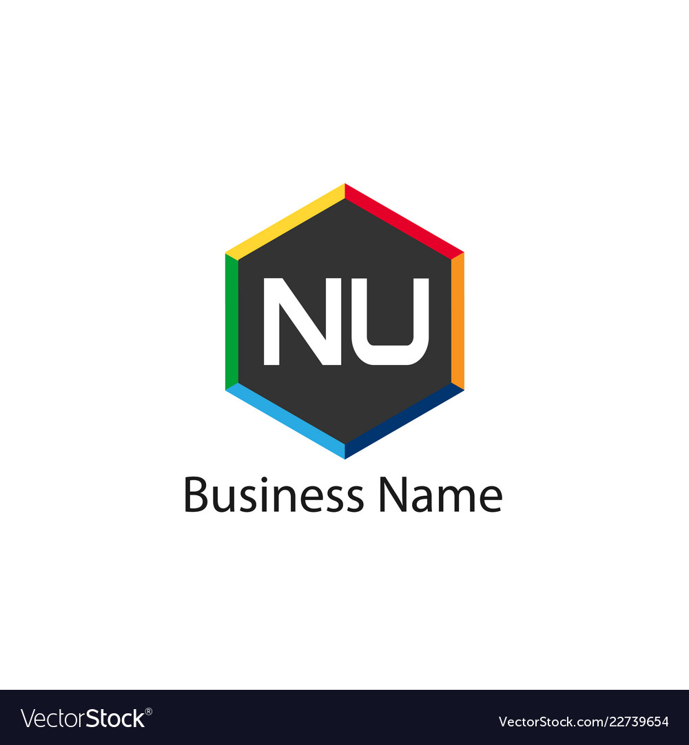 Initial letter nu logo template design