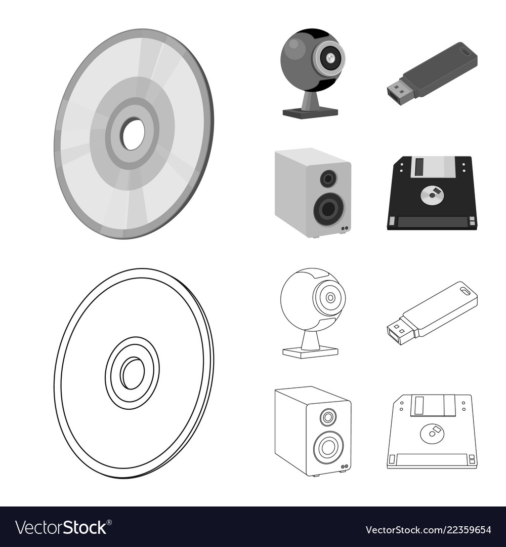 Isolated object of laptop and device icon set vector image Isolated object of laptop and device icon set