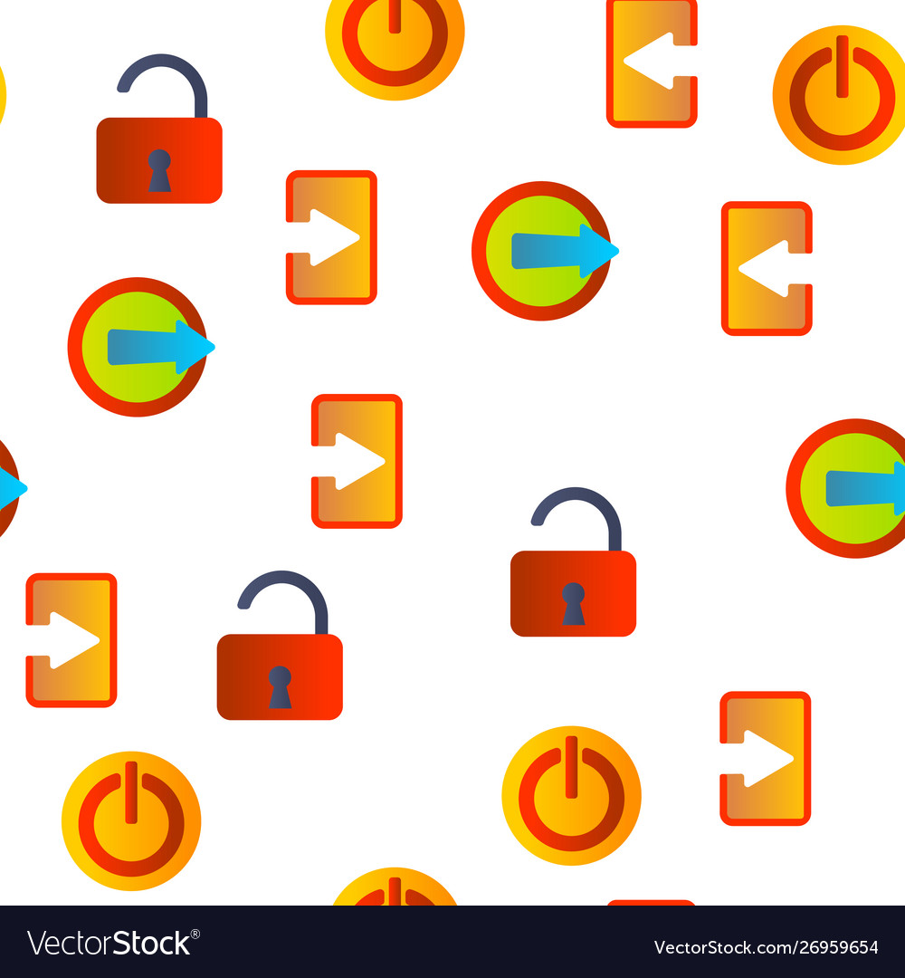 Logout button seamless pattern vector image Logout button seamless pattern
