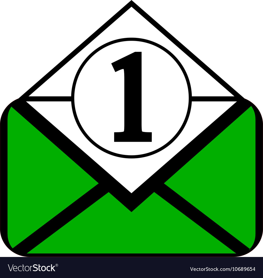 Mail button on white