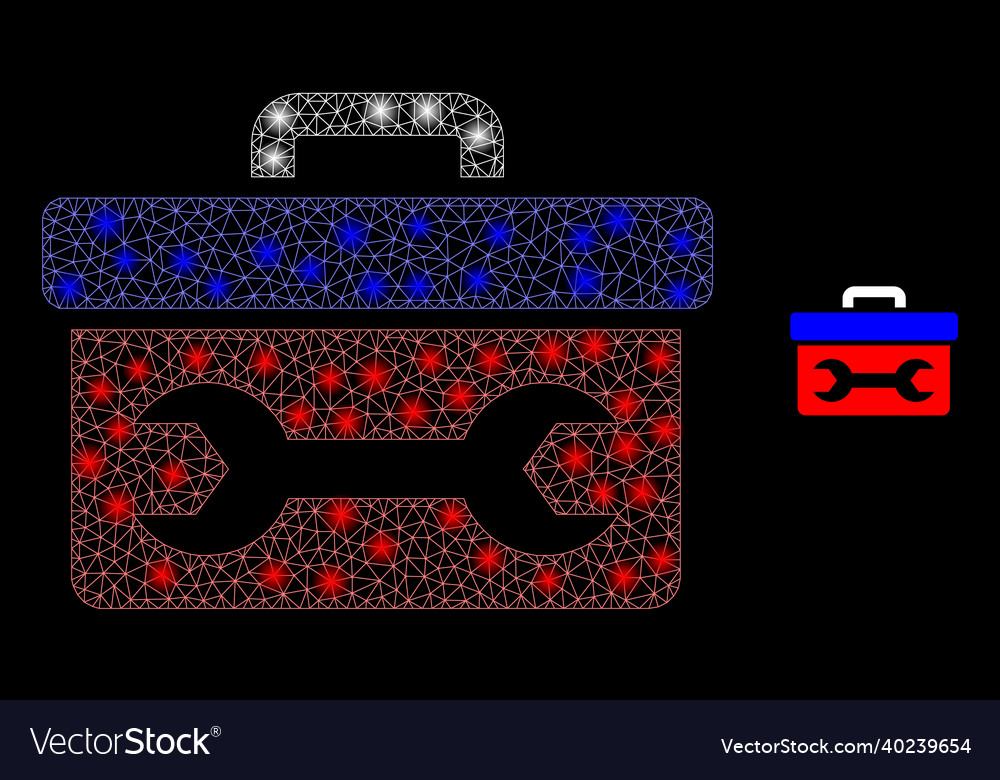 Mesh net wrench toolbox with majestic vector image Mesh net wrench toolbox with majestic