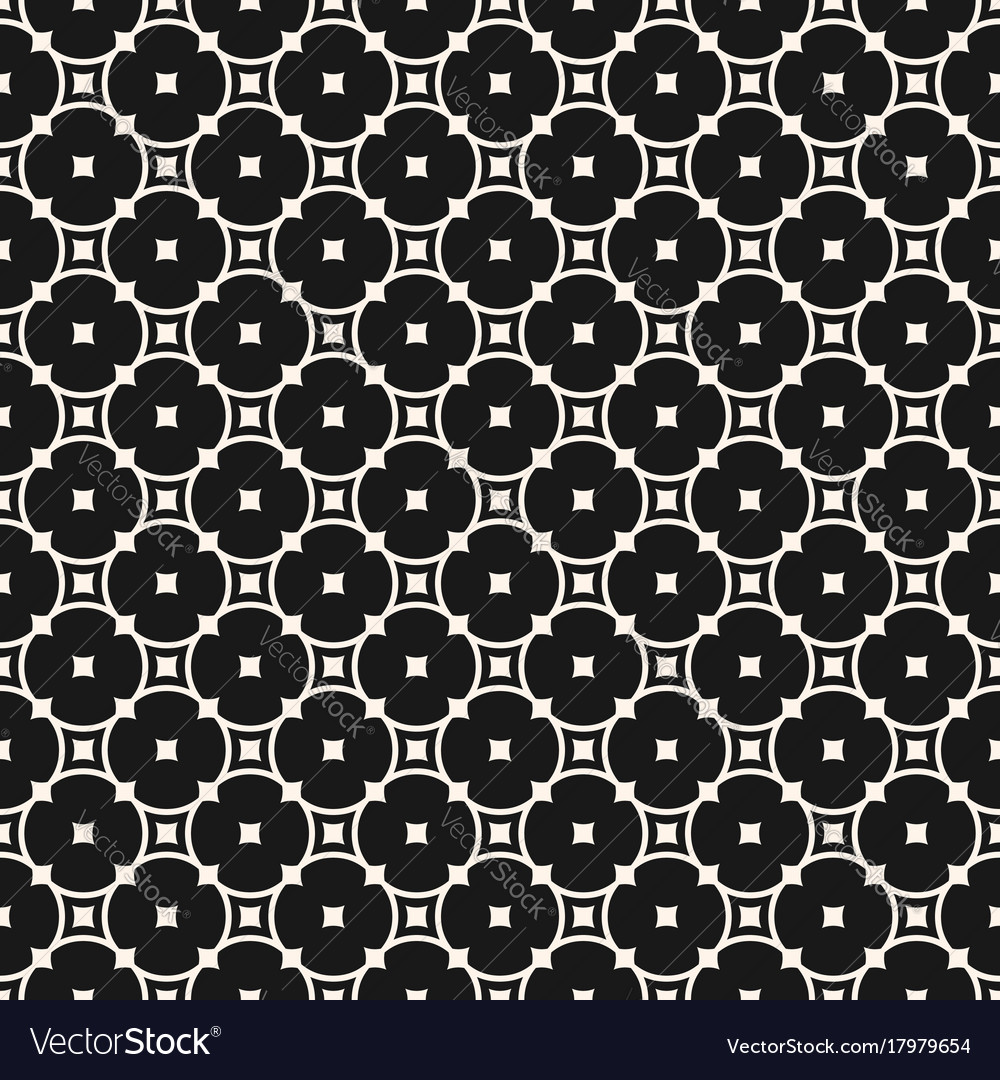 Monochrome seamless pattern with rounded lattice