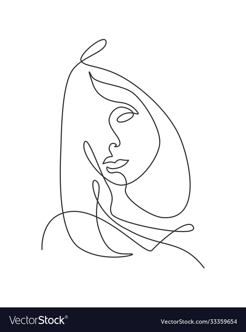 One single line drawing woman beauty abstract