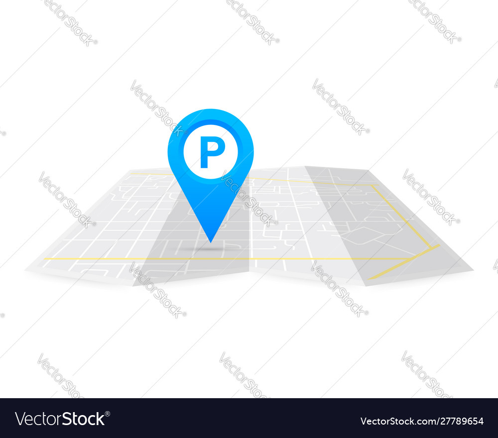 Parking pinpoint blue on map point