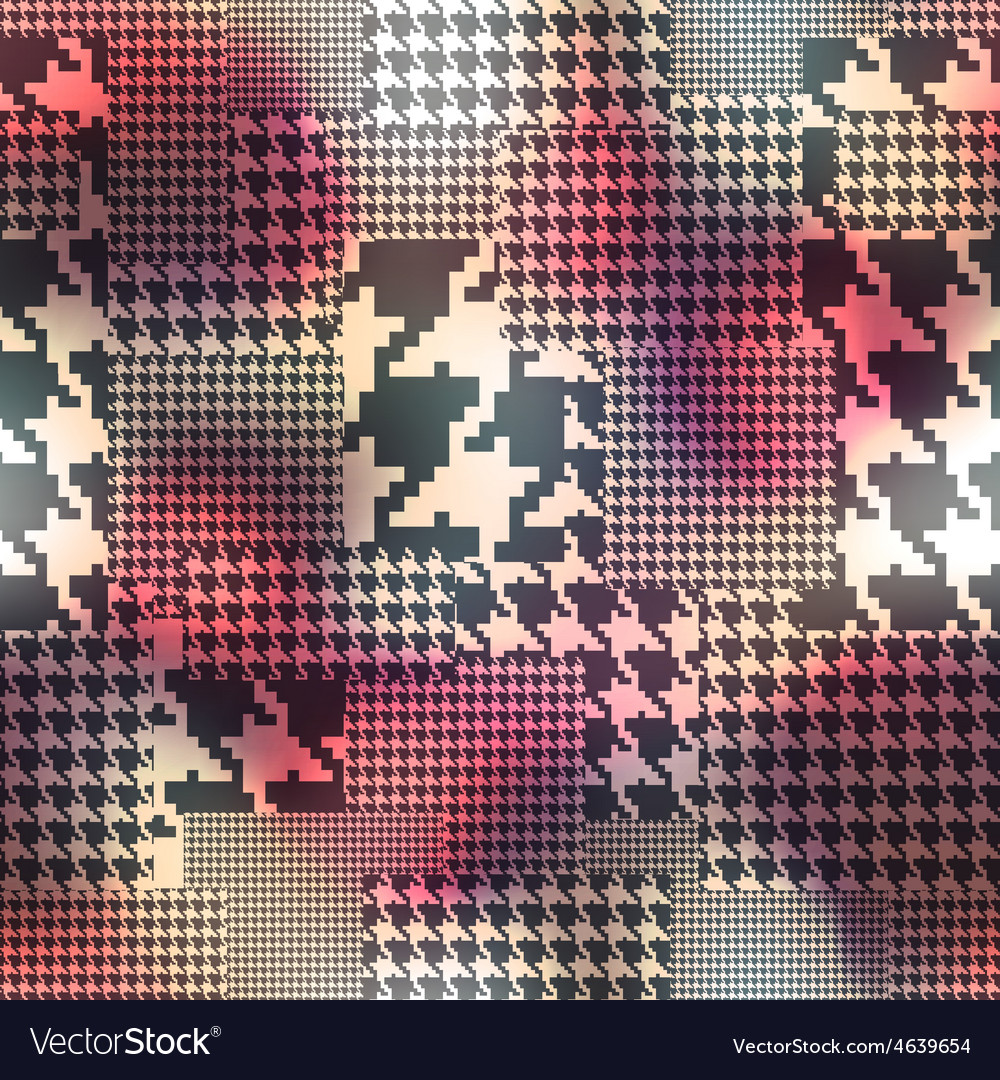 Patchwork of houndstooths pattern on blurred