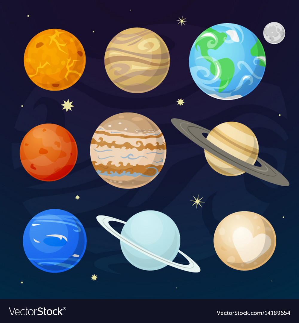 Planets solar system Royalty Free Vector Image