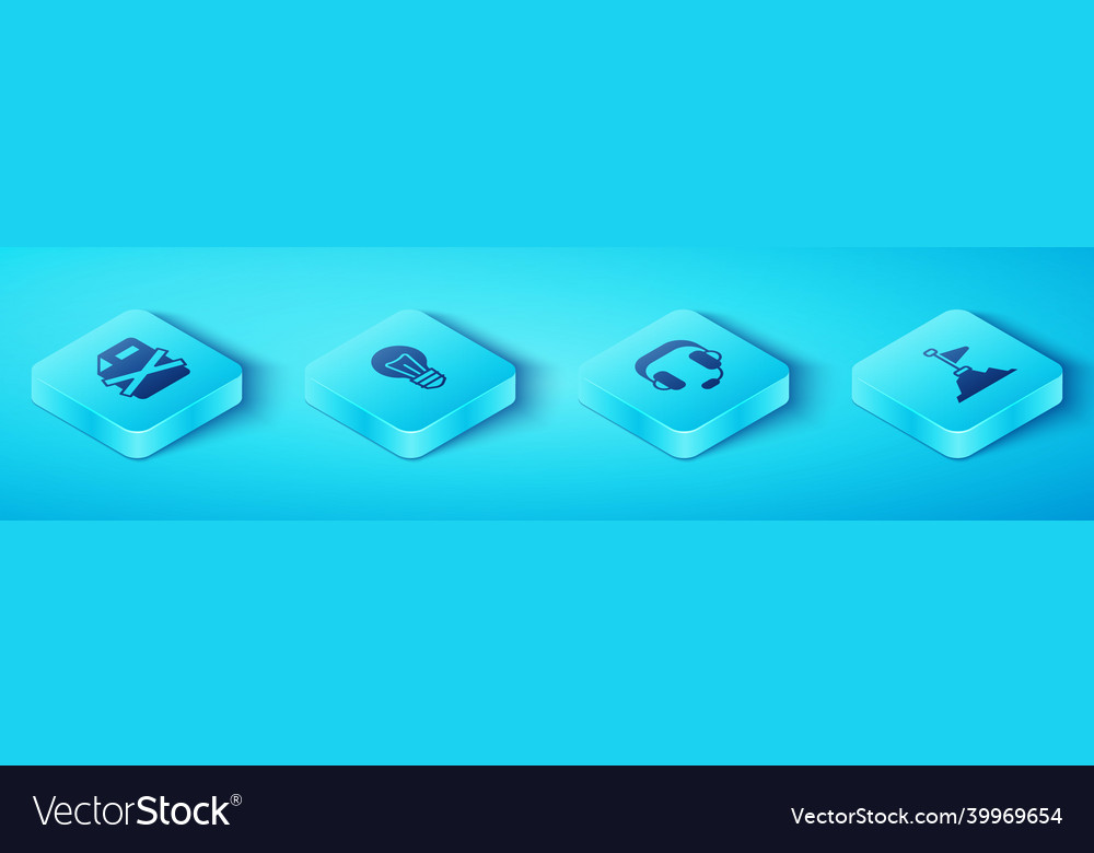 Set isometric delete file document light bulb