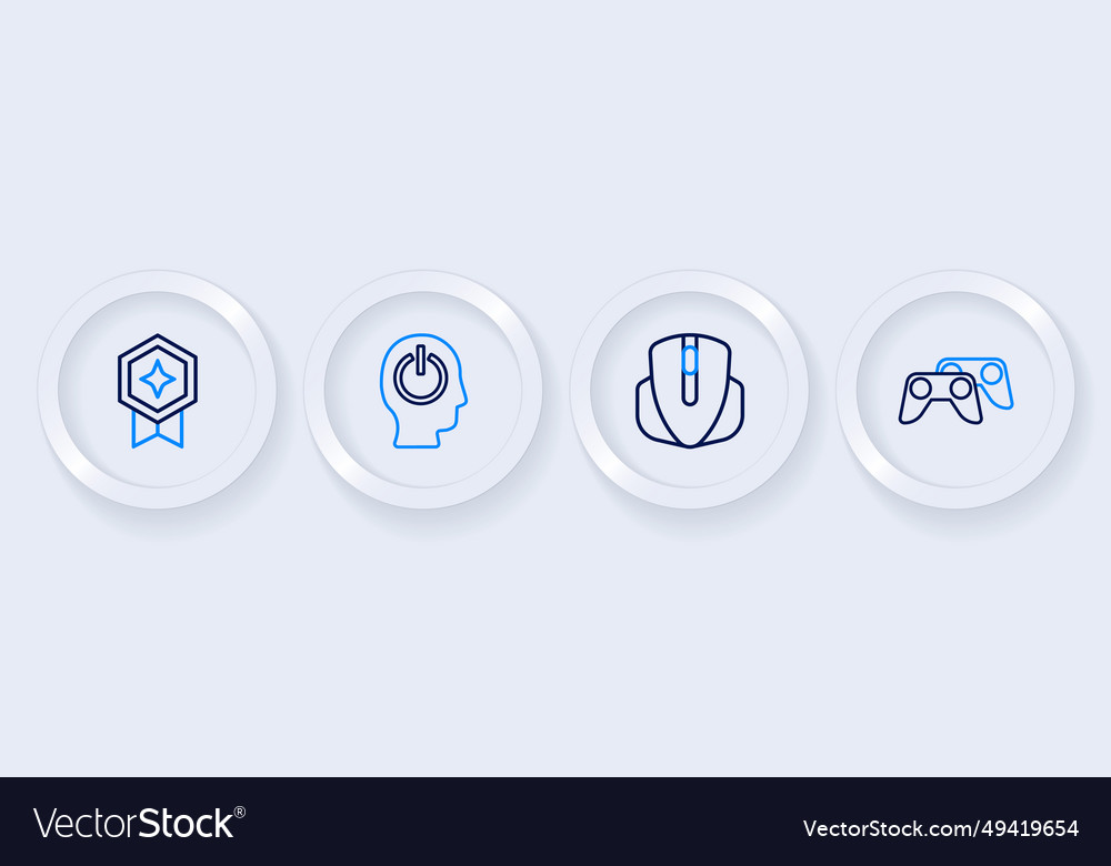Set line game controller or joystick computer vector image Set line game controller or joystick computer