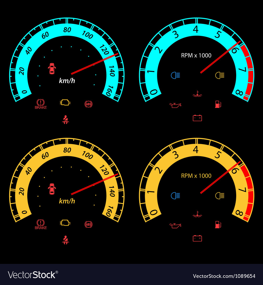 Set of car speedometers for racing design Vector Image