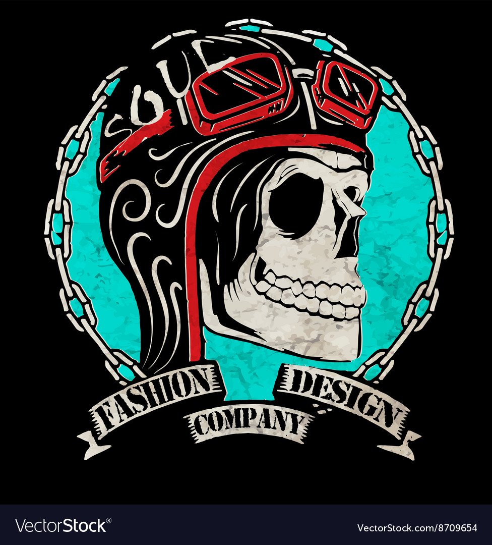 T-shirt graphics motorcycle company Royalty Free Vector