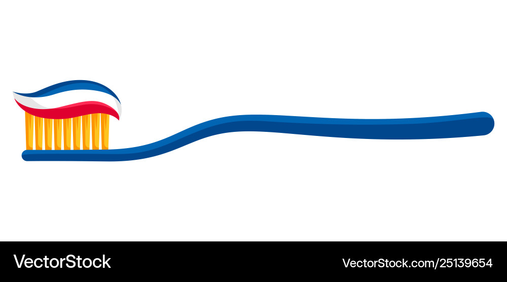 Toothbrush with toothpaste Royalty Free Vector Image