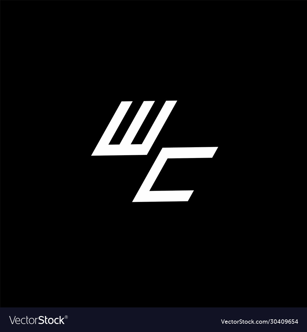 Wc logo monogram with up to down style modern vector image Wc logo monogram with up to down style modern