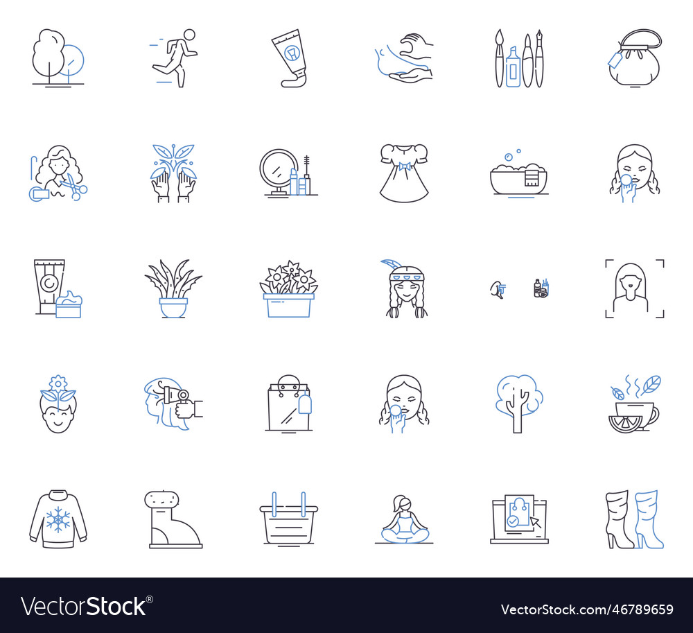 Elegant Attire Line Icons Collection Royalty Free Vector