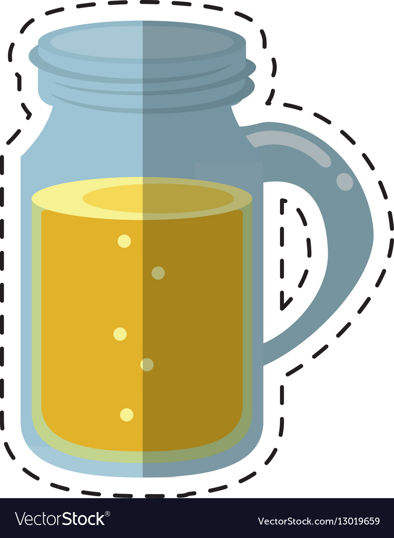 Glass jar drink tasty bubble with cap - dot line