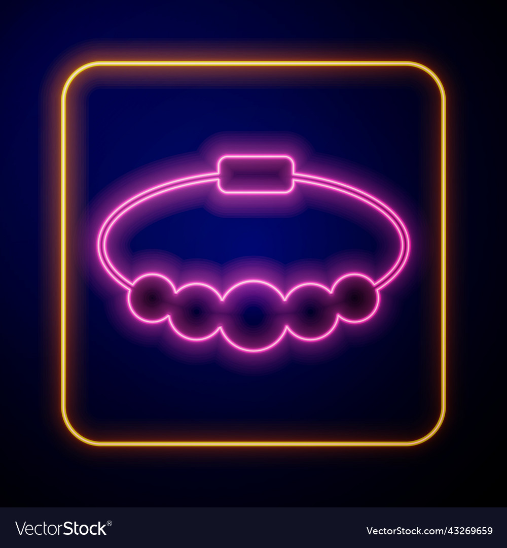 Glowing neon bracelet jewelry icon isolated Vector Image