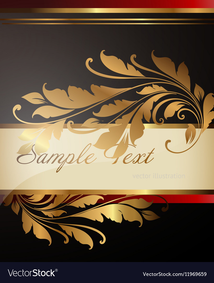 Golden floral banner