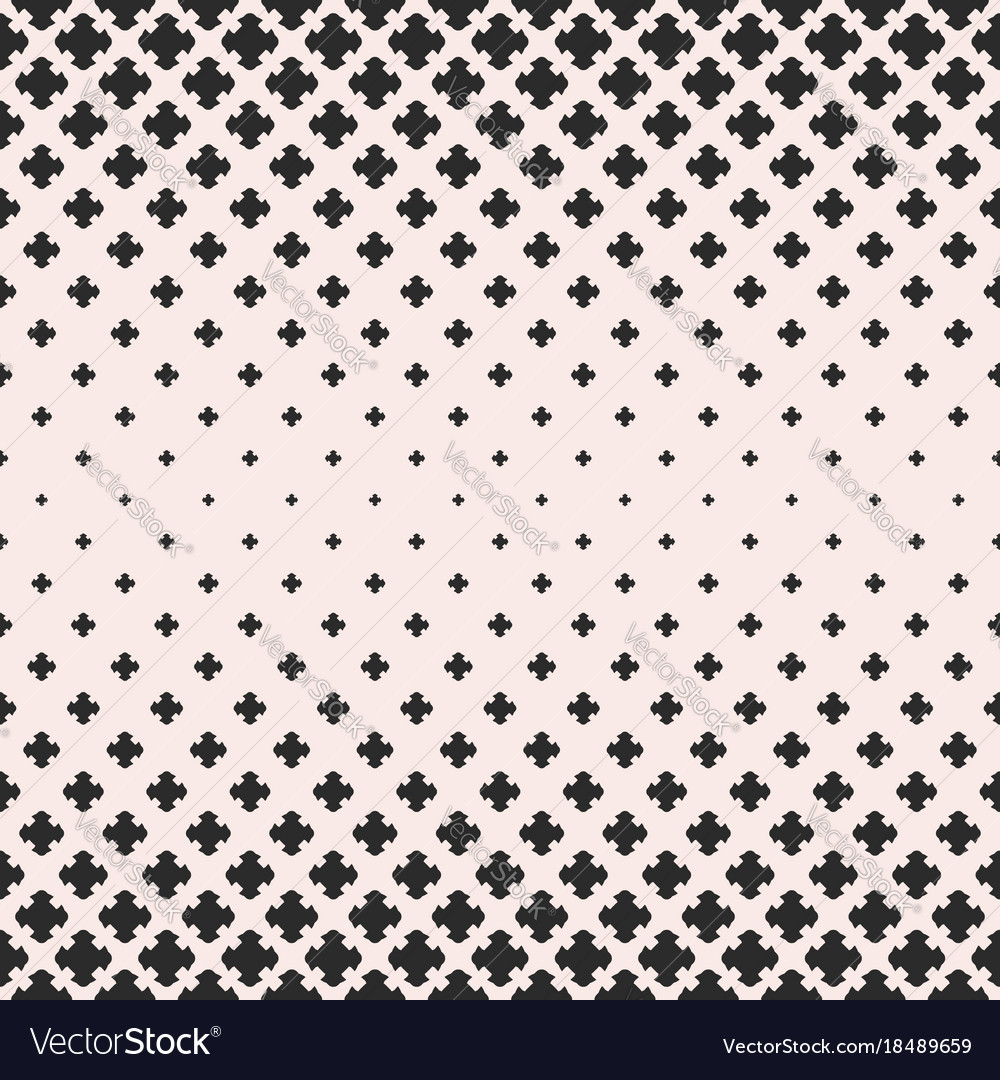 Halftone texture seamless pattern with crosses