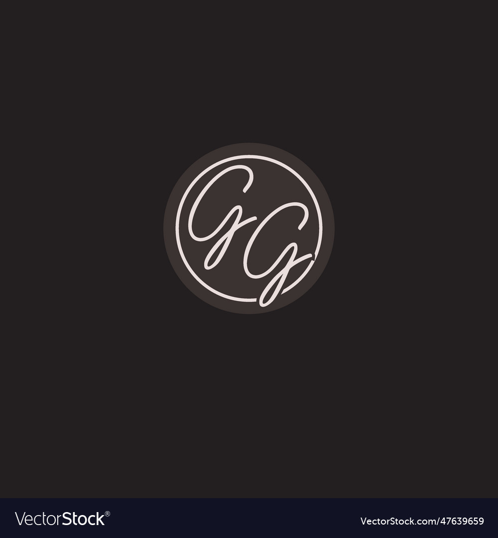 Initials gg logo monogram with simple circle line Vector Image