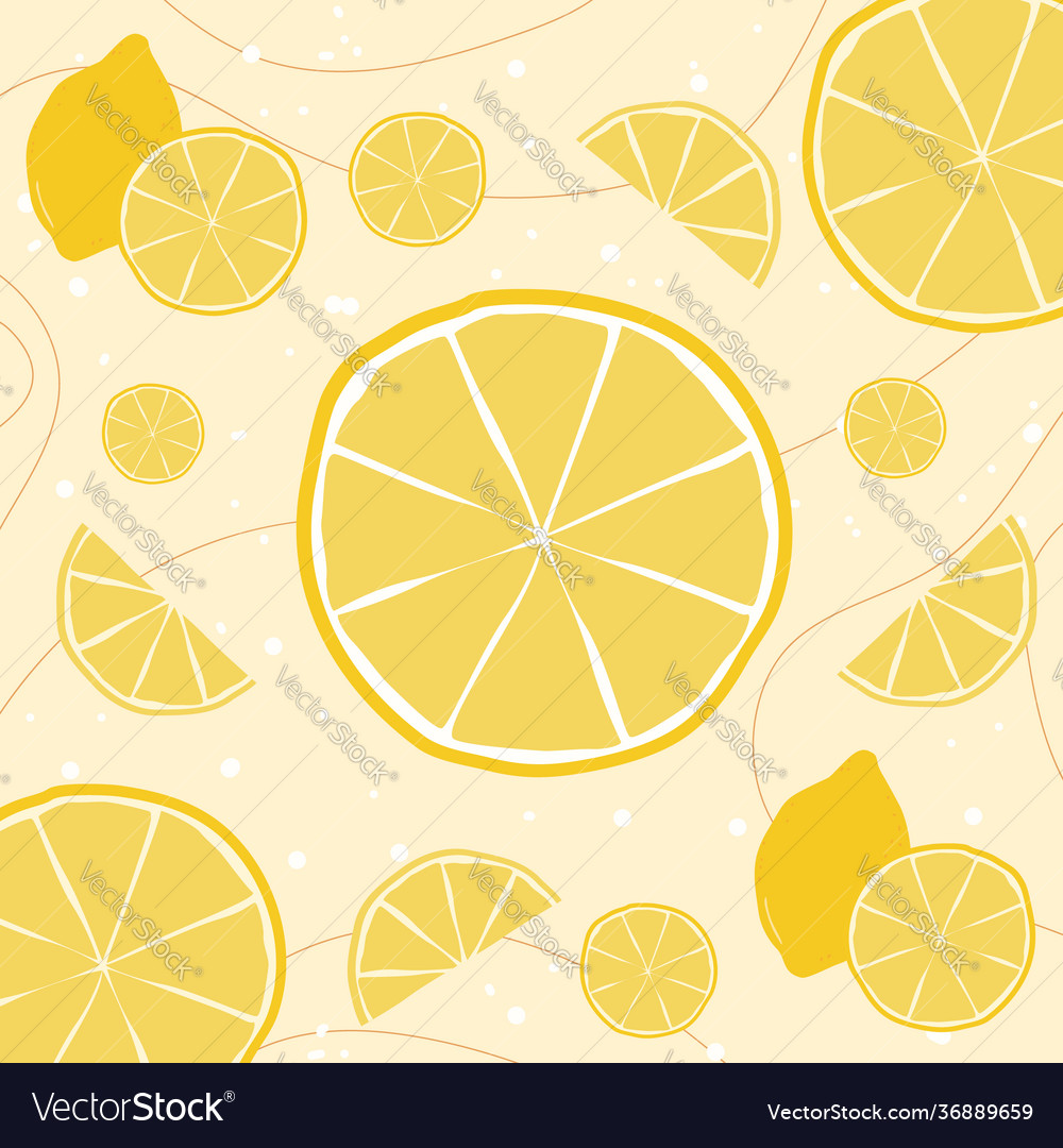 Lemon pattern background vector image Lemon pattern background