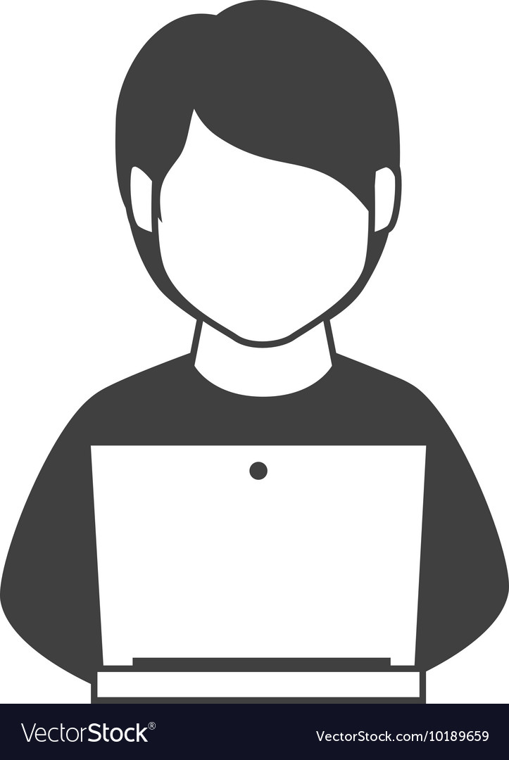 Man Using Laptop Computer