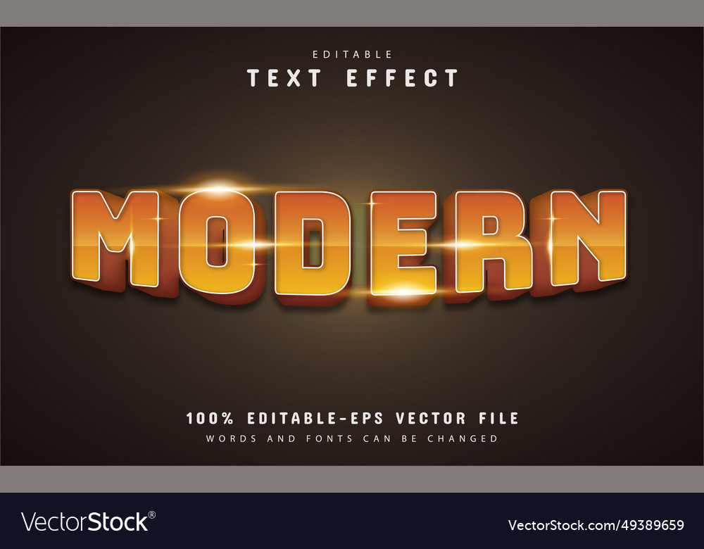 Modern gradient text effect vector image Modern gradient text effect