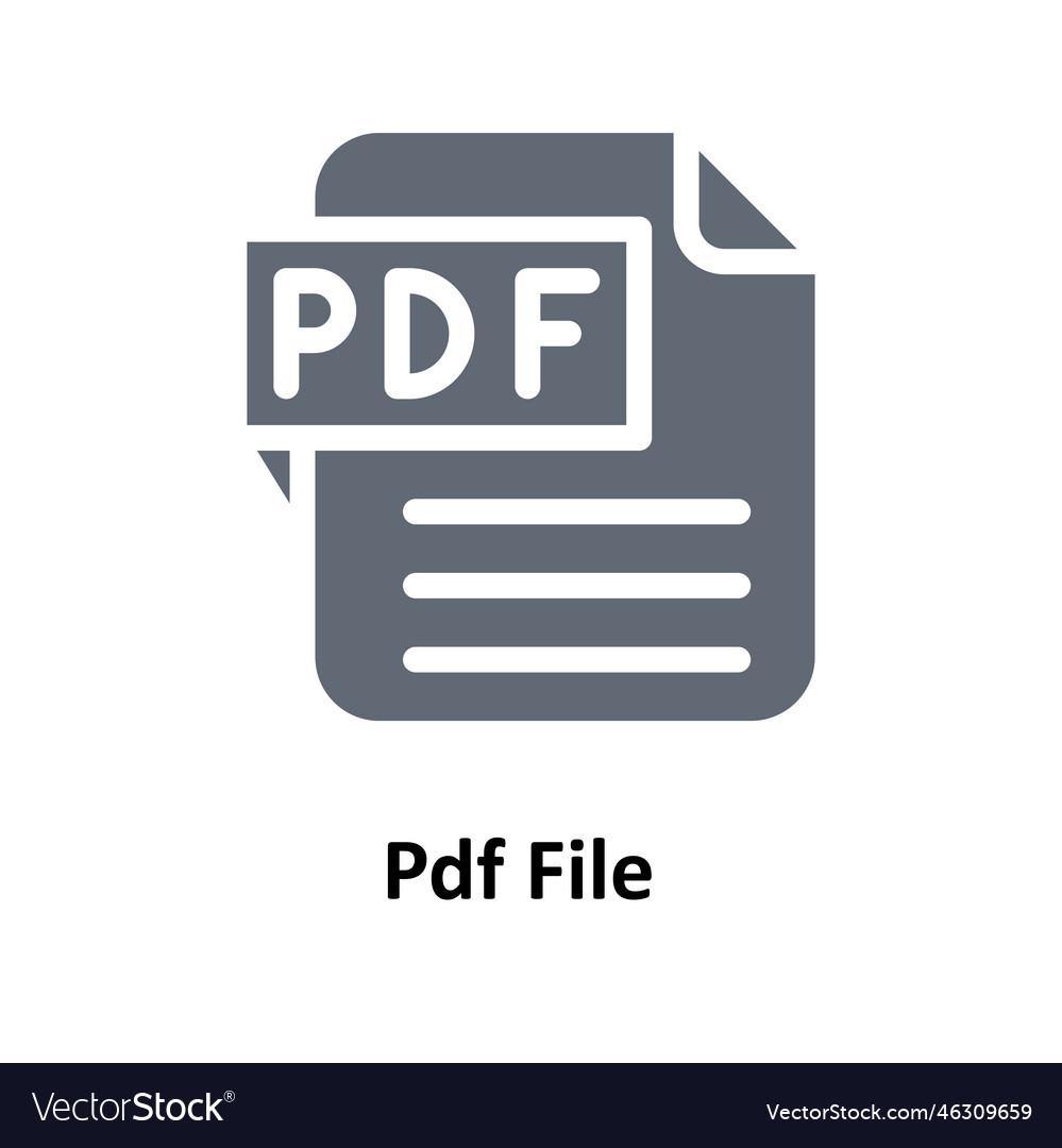 Pdf file solid icons simple stock illus Royalty Free Vector