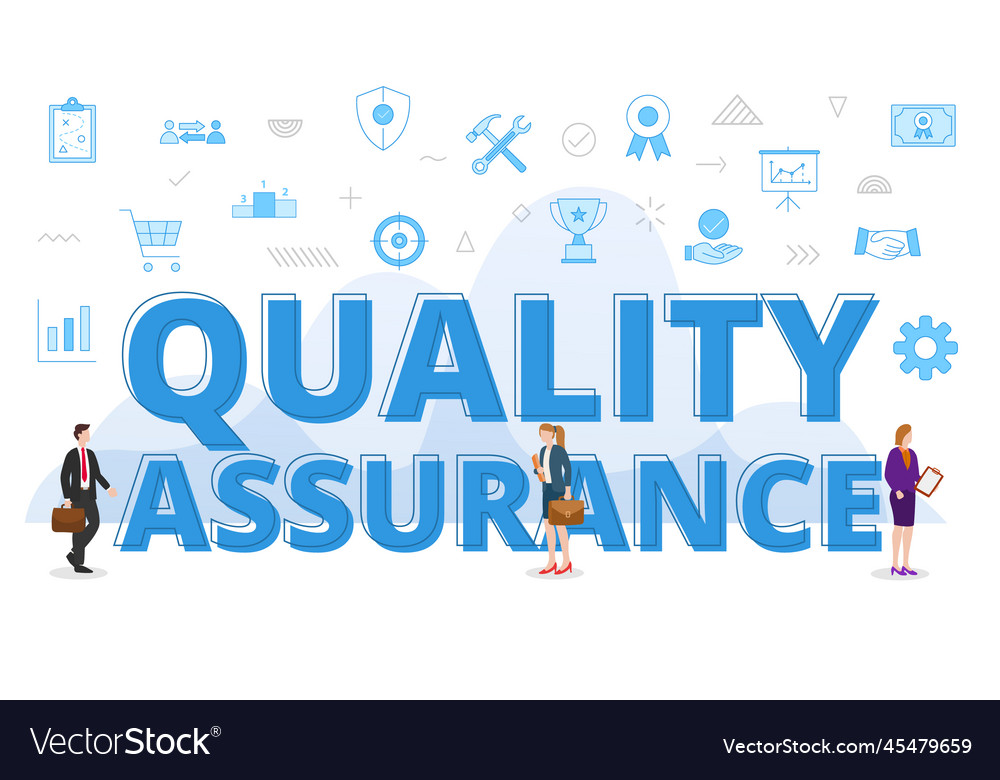 qa-quality-assurance-concept-with-big-words-vector-image