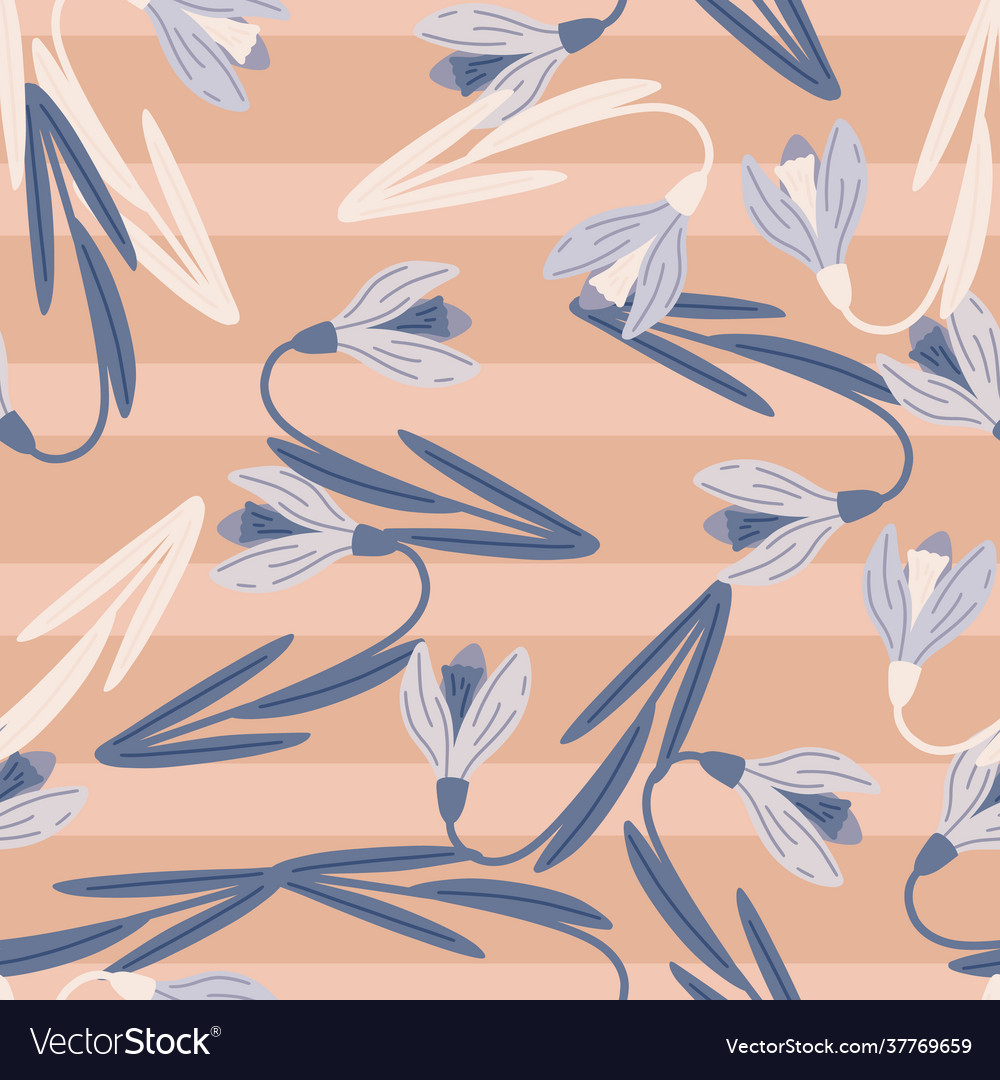 Random abstract botanic seamless pattern
