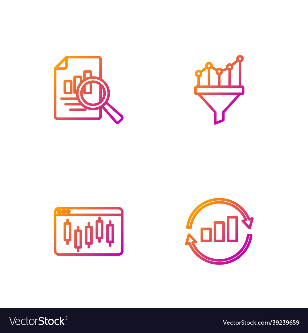 Set line graph chart infographic browser vector image Set line graph chart infographic browser