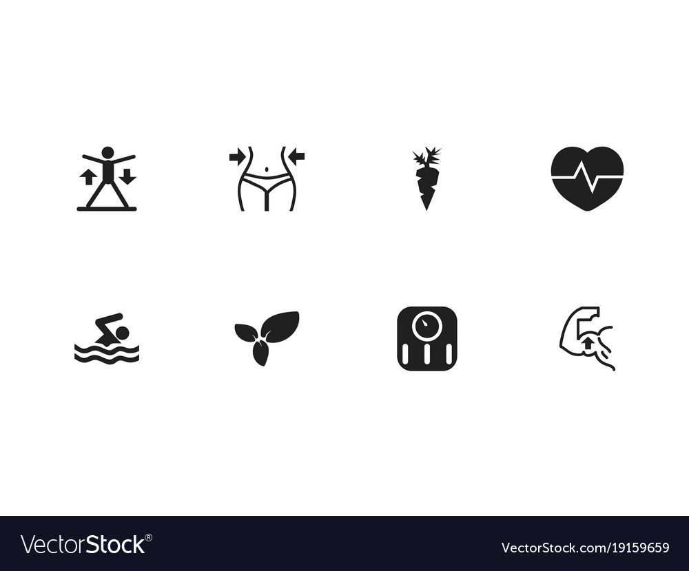 Set of 8 editable exercise icons includes symbols