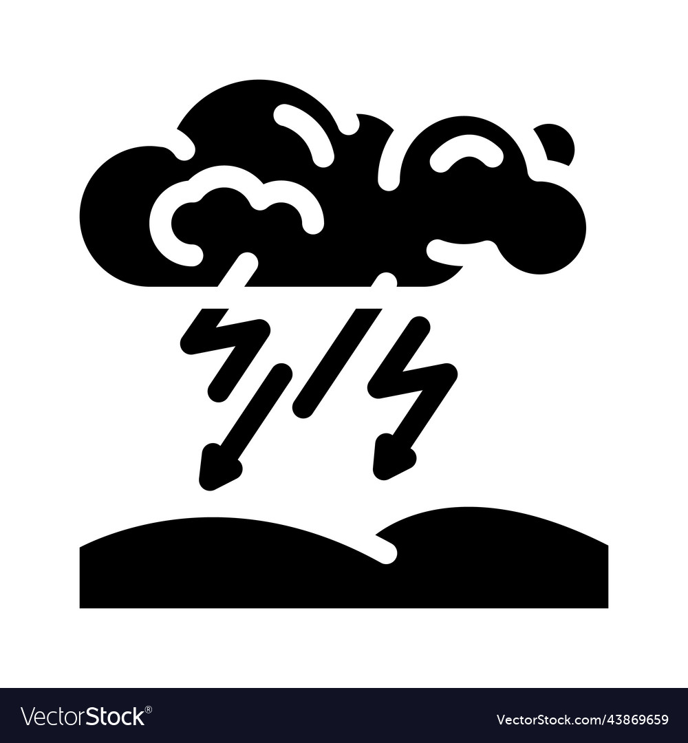 Stormy weather glyph icon Royalty Free Vector Image