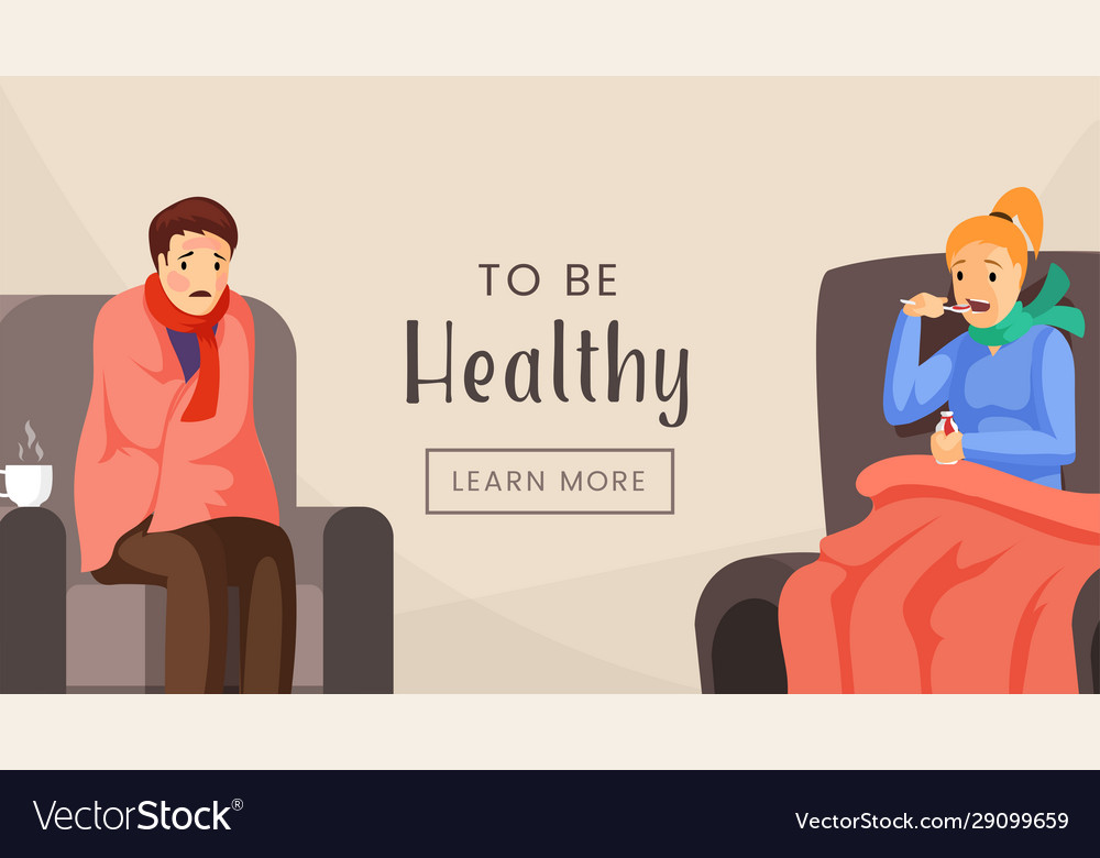 To Be Healthy Web Banner Template Medical Clinic Vector Image
