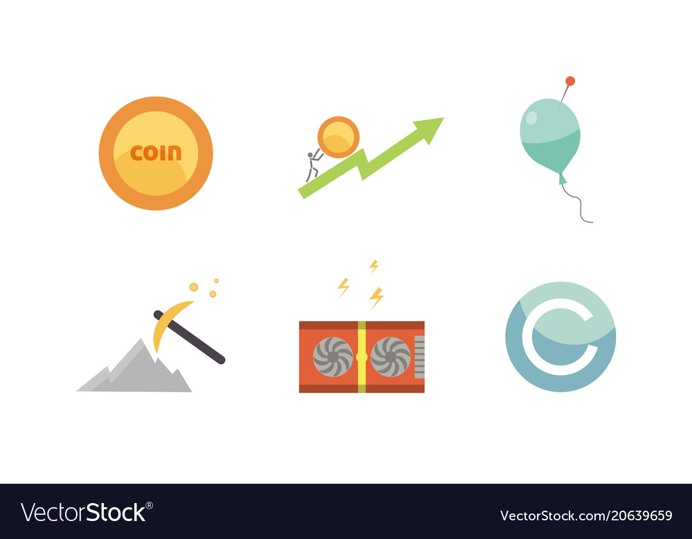 Token ico and blockchain vector image Token ico and blockchain