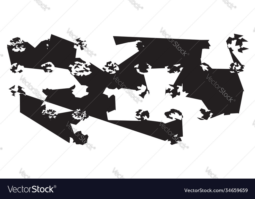Weird strange generated random edgy shapes vector image Weird strange generated random edgy shapes