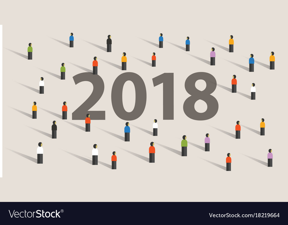2018 new year resolution and target crowd looking