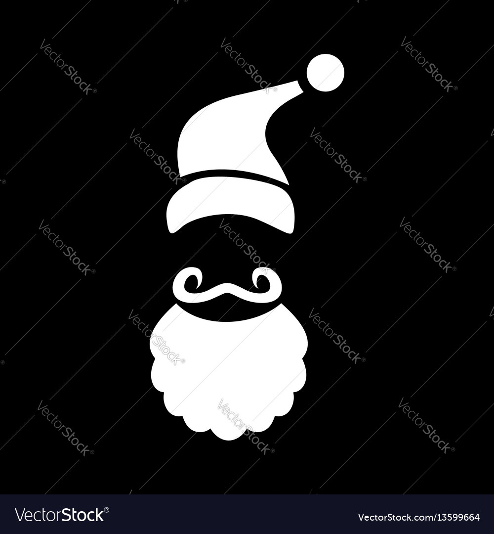 Beard santa icon simple style Royalty Free Vector Image