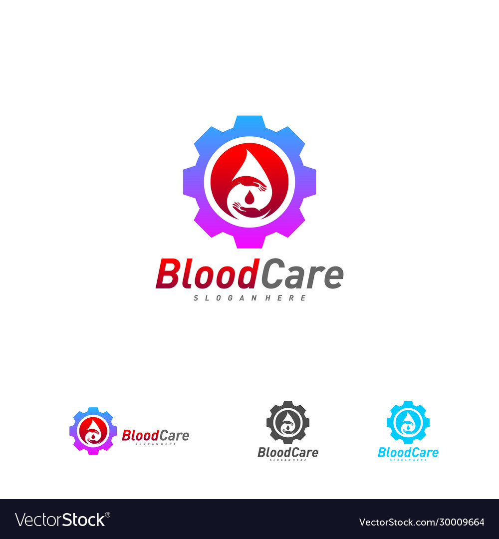 Blood droplet with gear logo template