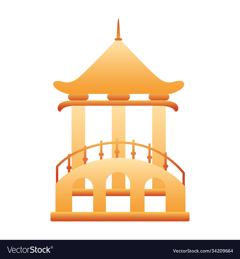 Chinese tower columns structure icon