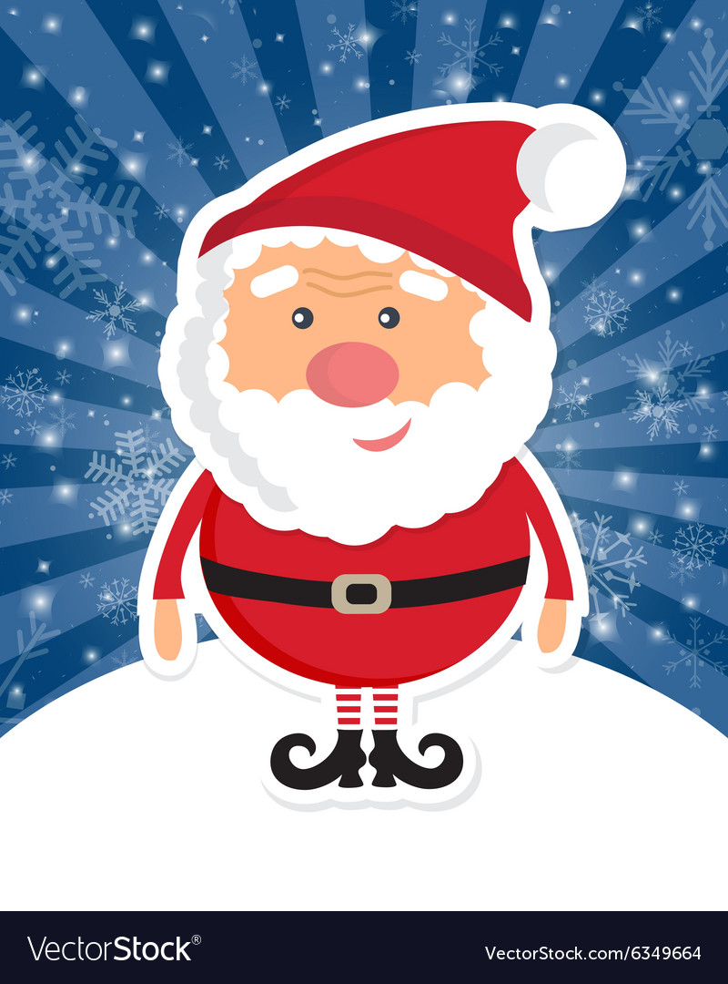 Cute santa claus on white christmas background