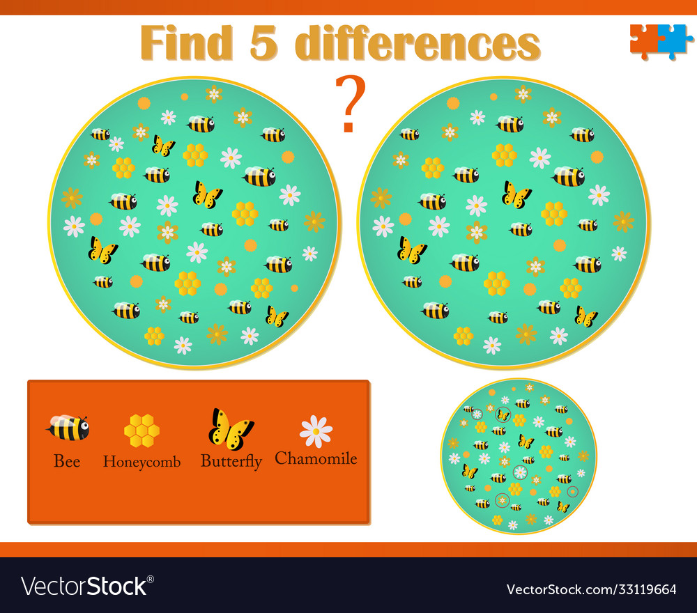 Find difference on a image with bees