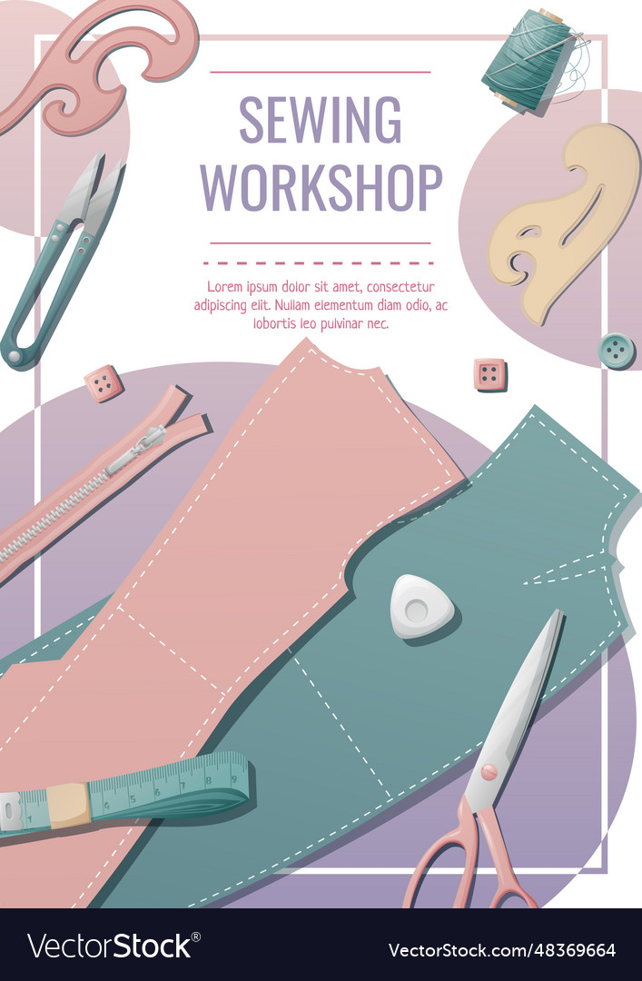 Flyer template with pattern thread vector image Flyer template with pattern thread